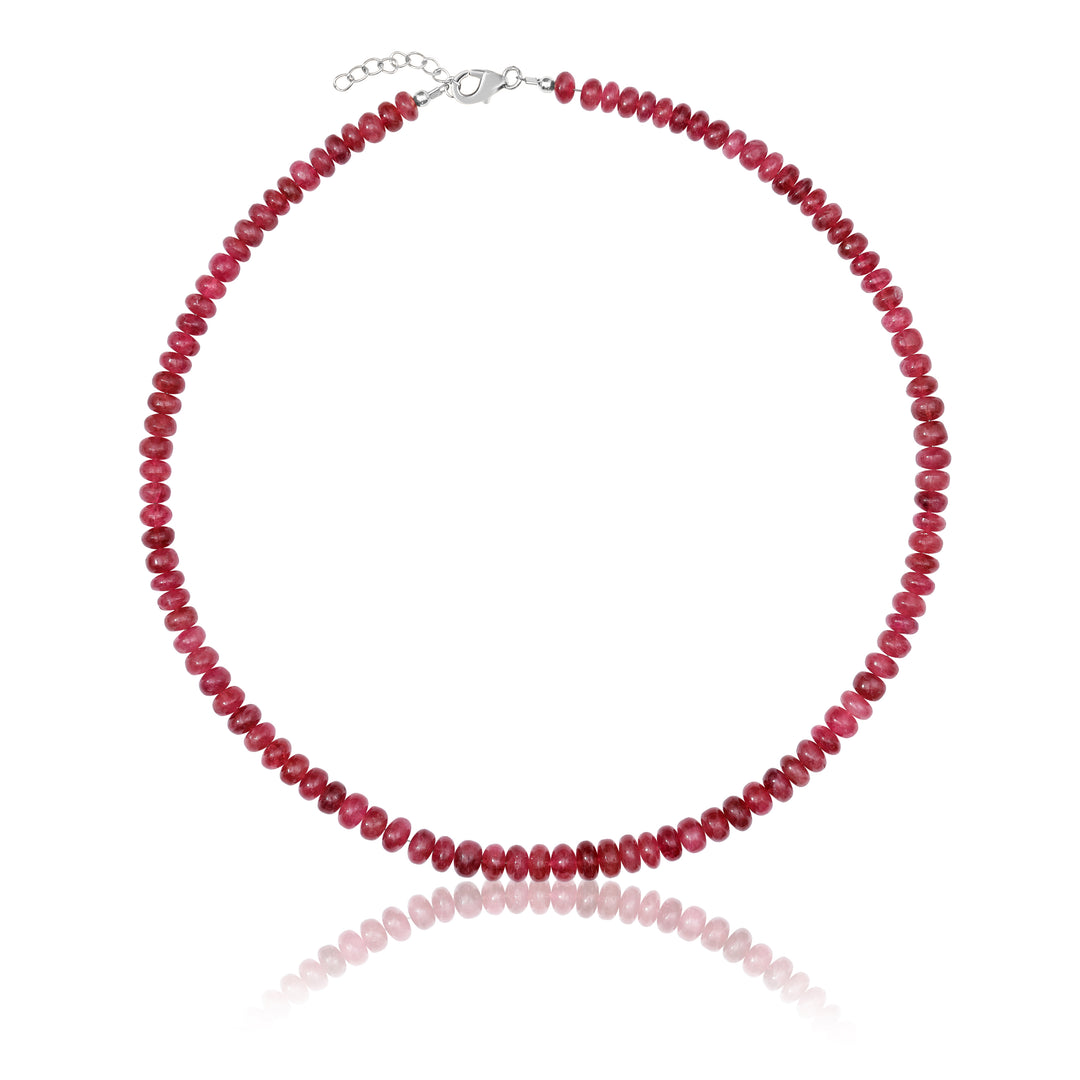 Pink Tourmaline Beaded Necklace