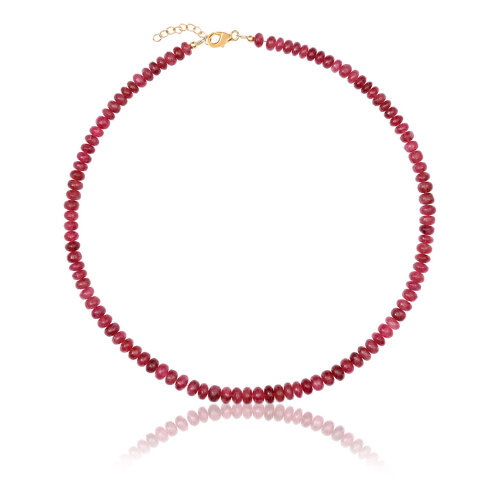 Pink Tourmaline Beaded Necklace