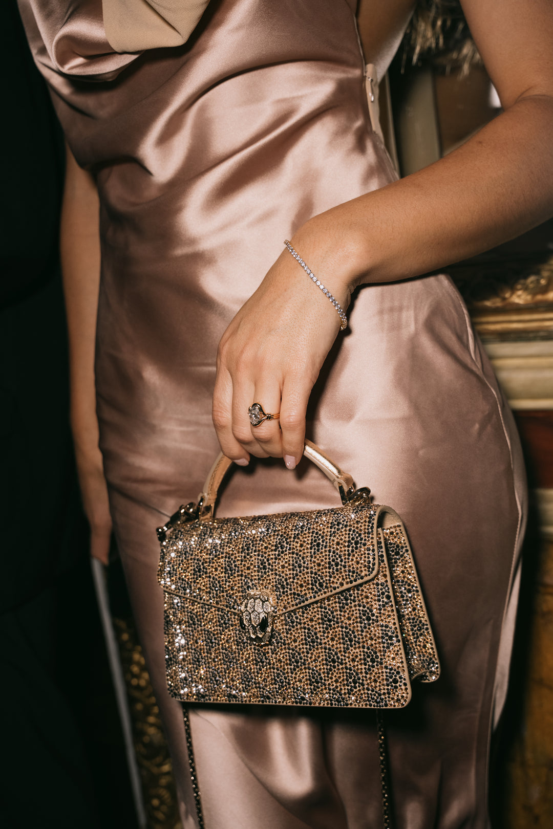 Oval Diamond Bezel Ring with a Double Wrap Side Band