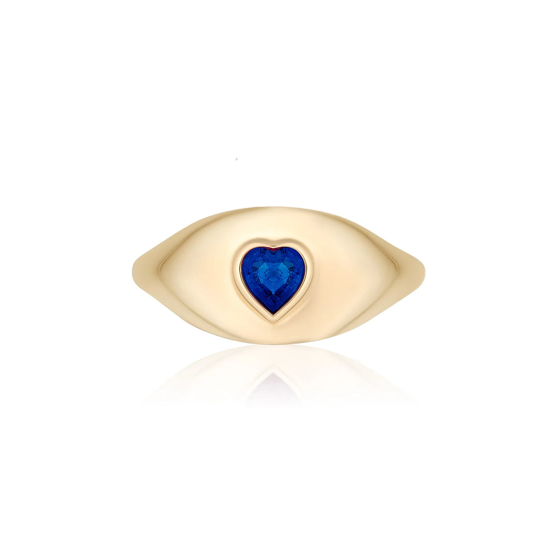 Small Heart Signet Ring - Main Image