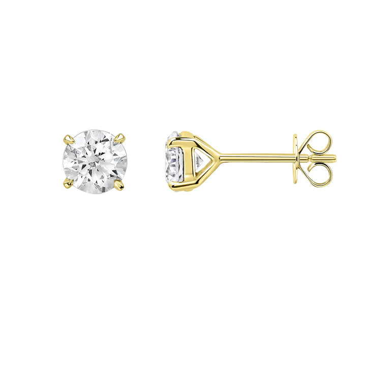 Diamond Solitaire Stud Earrings