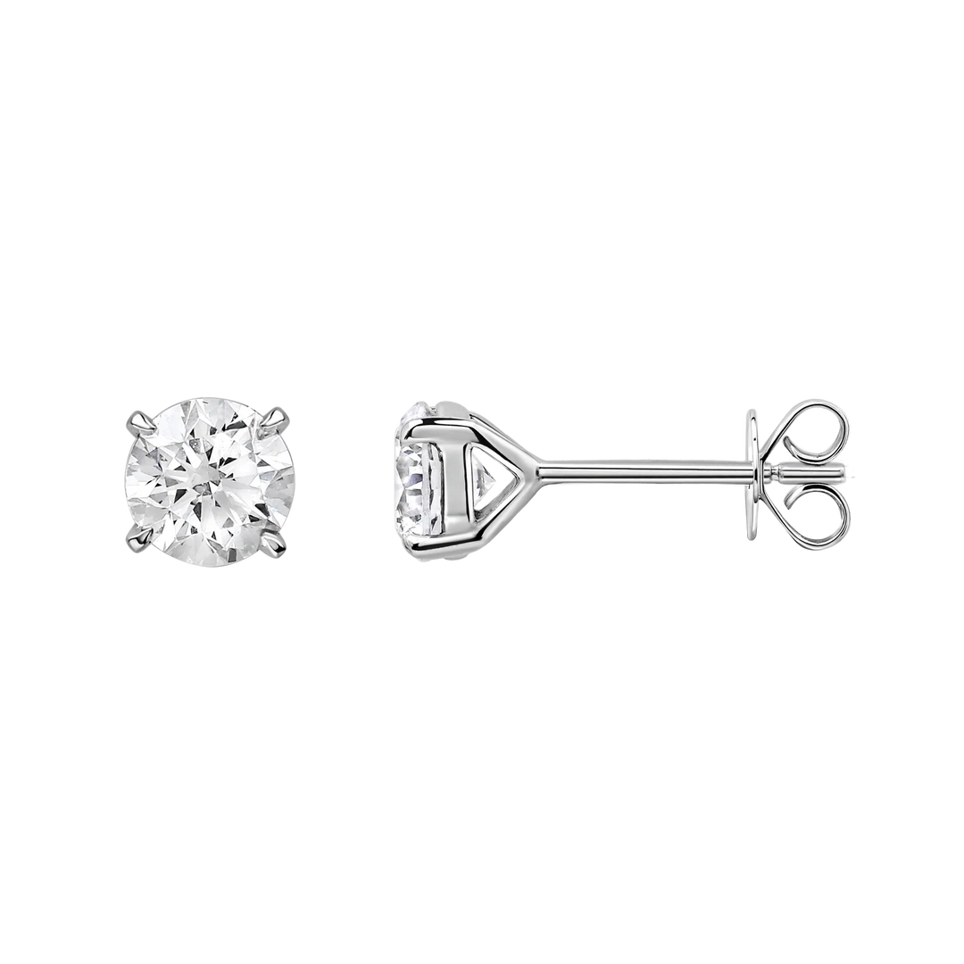 Diamond Solitaire Stud Earrings