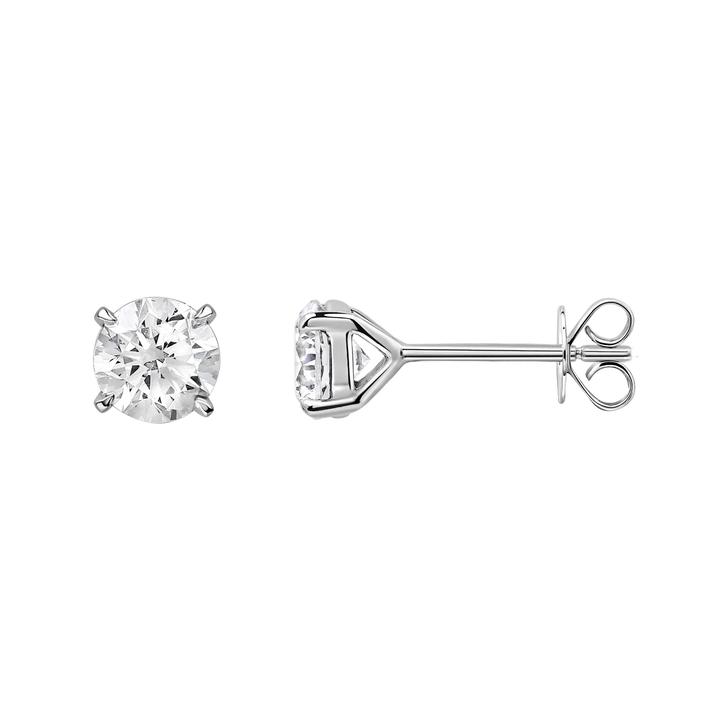 Diamond Solitaire Stud Earrings