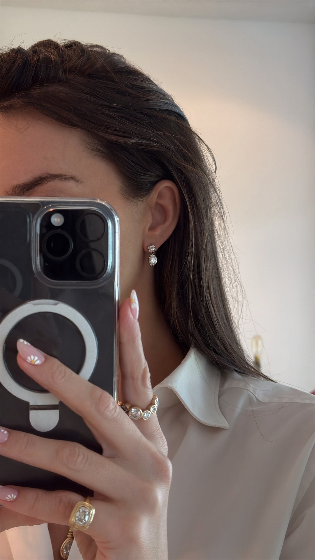 Double Puff Oval Diamond Drops