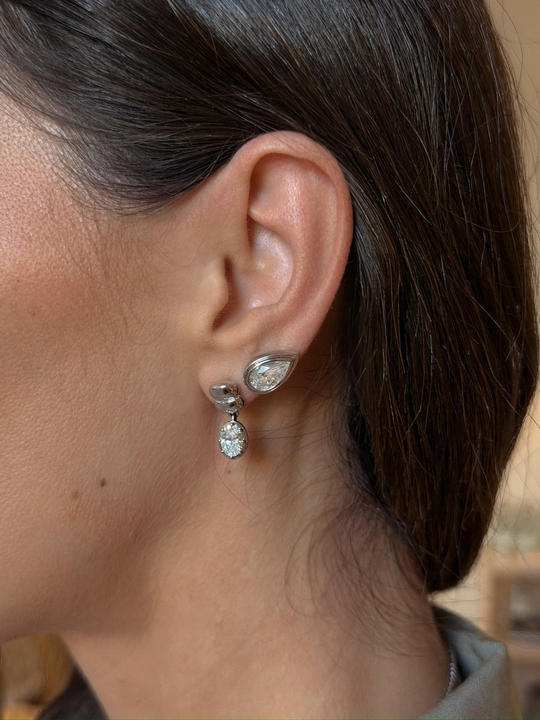 Bezel Stud Earrings