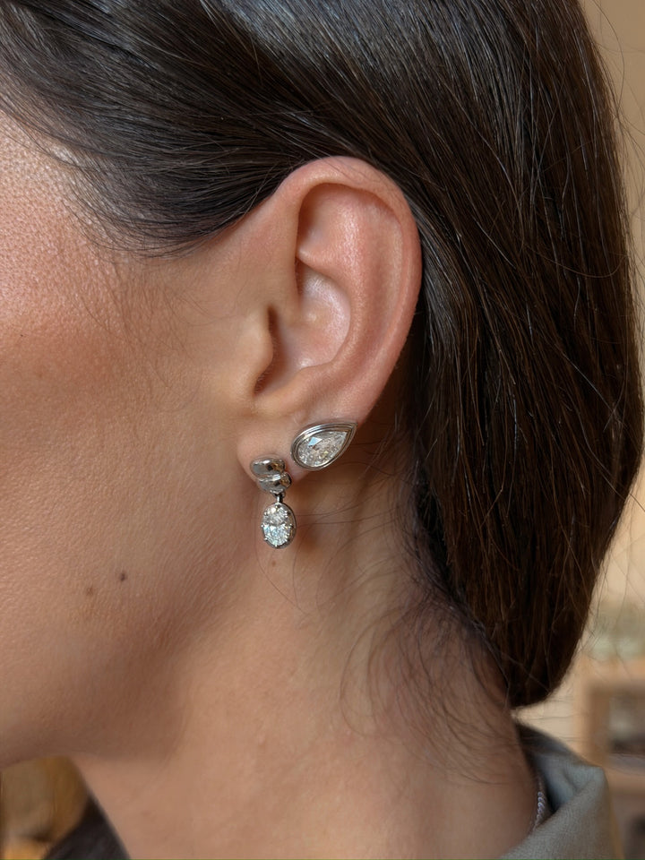 Bezel Stud Earrings