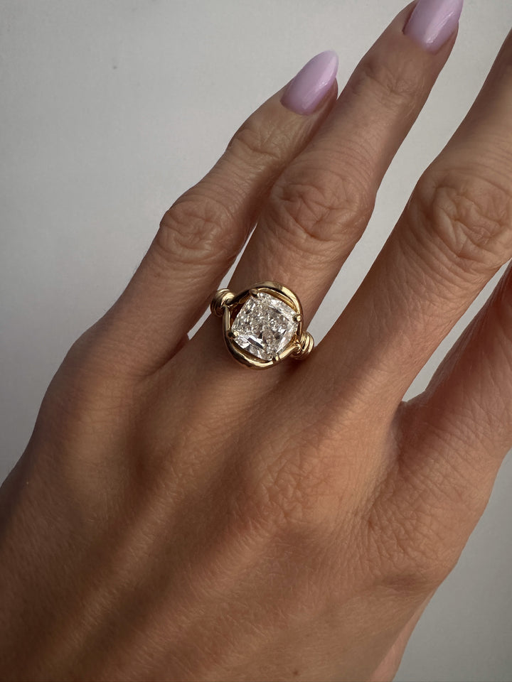 Cushion Diamond Double Wrap Ring