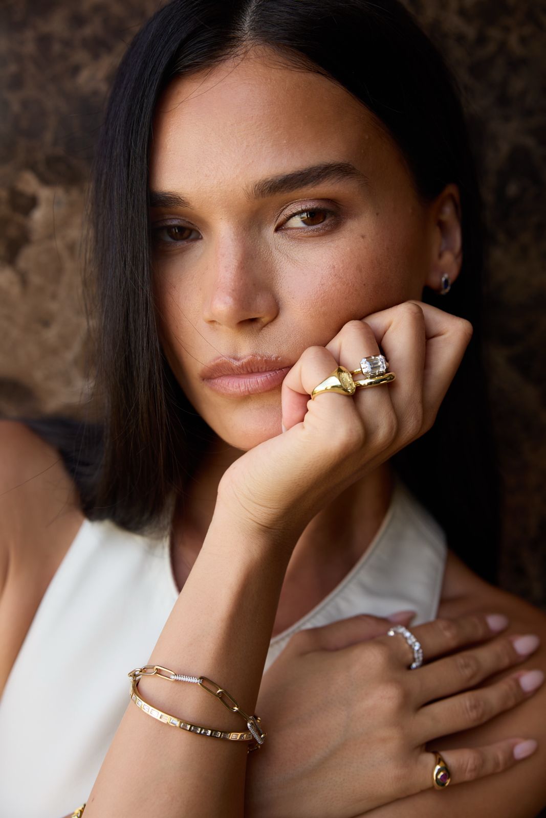 Button Back Bezel Engagement Ring