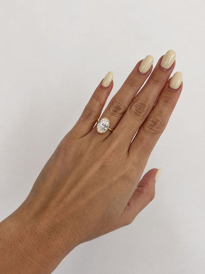 Six Prong Semi Bezel Engagement Ring