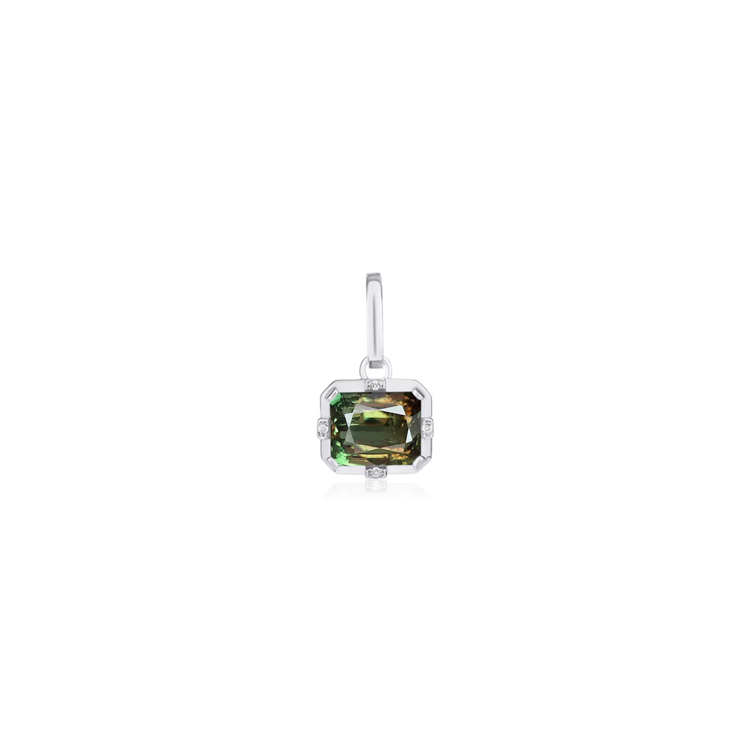 Detachable Colored Stone Drop Pendant