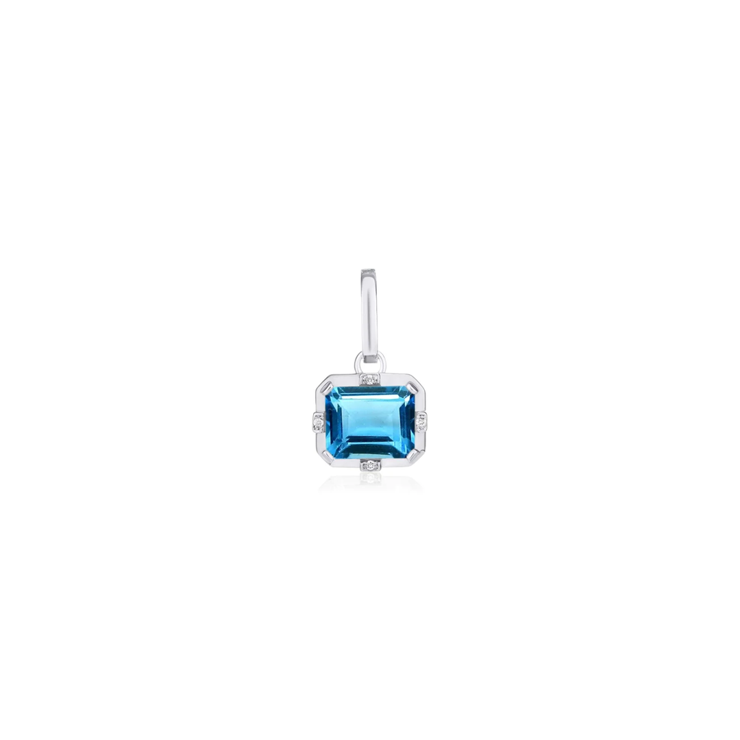 Detachable Colored Stone Drop Pendant