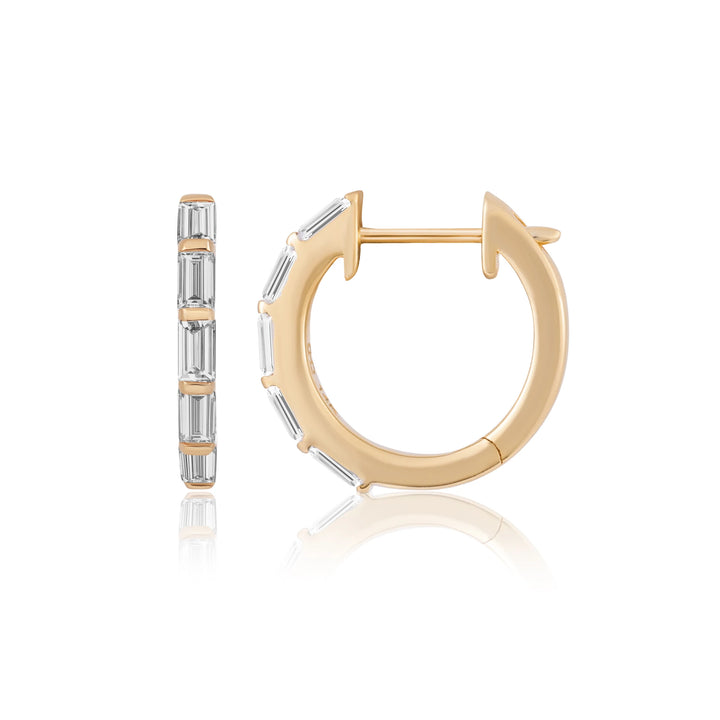 Baguette Diamond Huggie Earrings