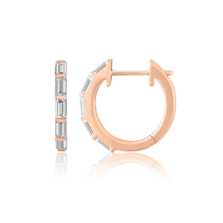 Baguette Diamond Huggie Earrings