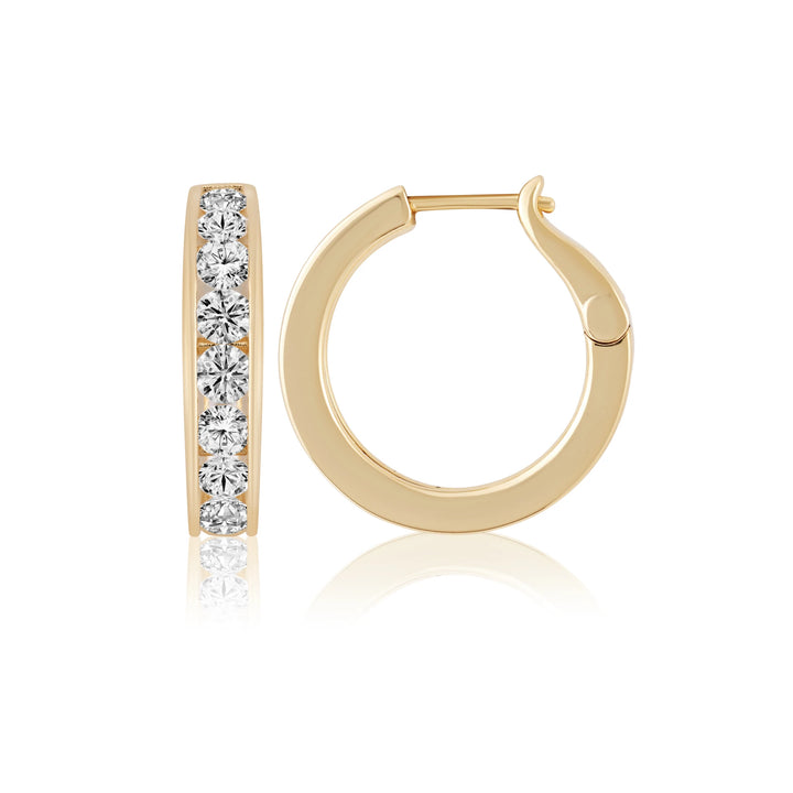 Channel Diamond Hoop Earrings