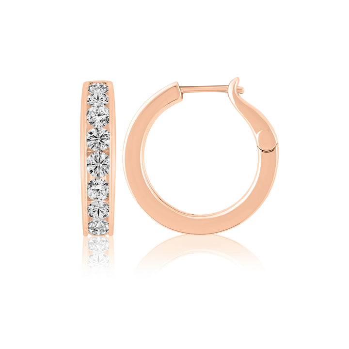 Channel Diamond Hoop Earrings