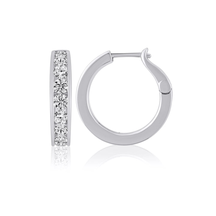 Channel Diamond Hoop Earrings
