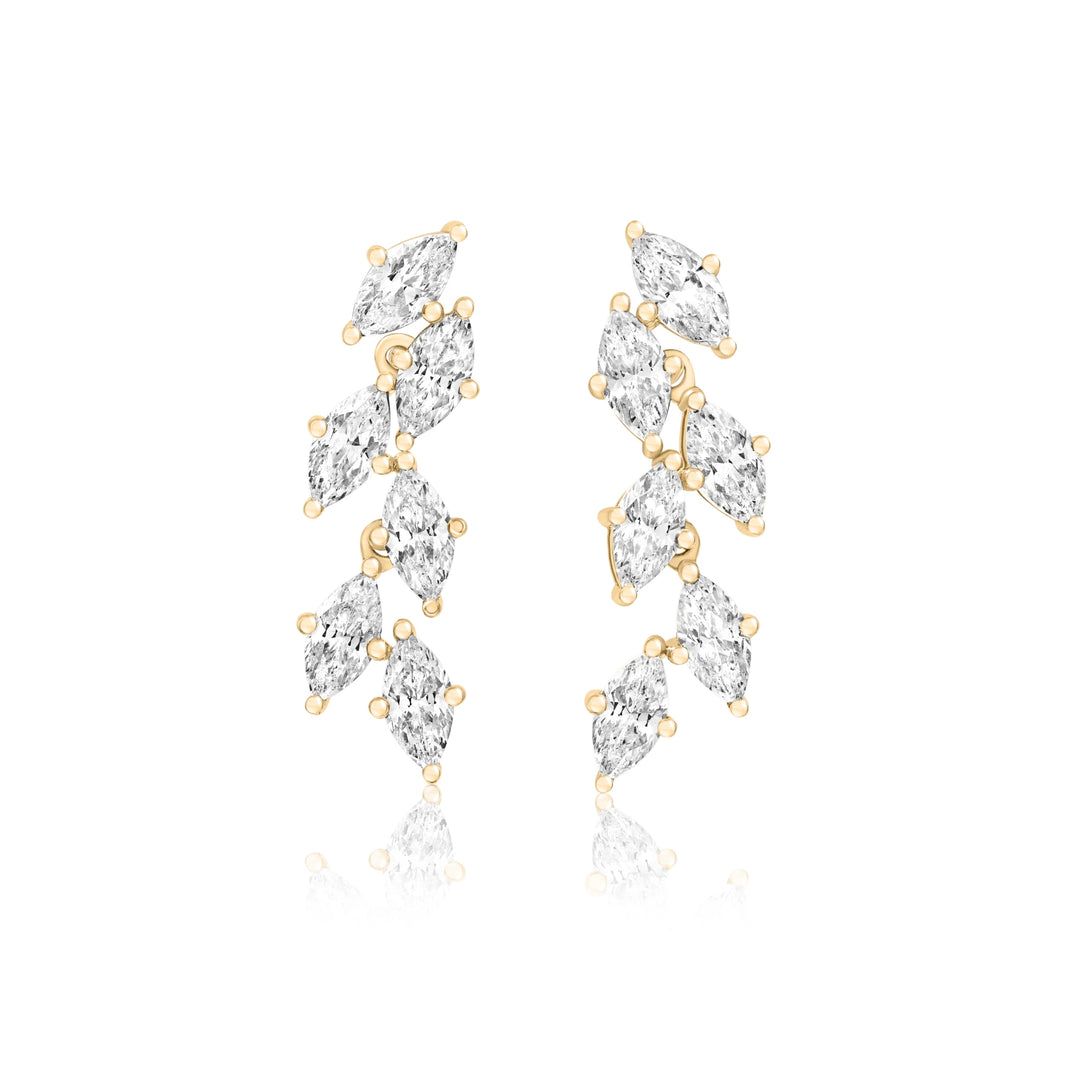Marquise Diamond Leaf Earrings