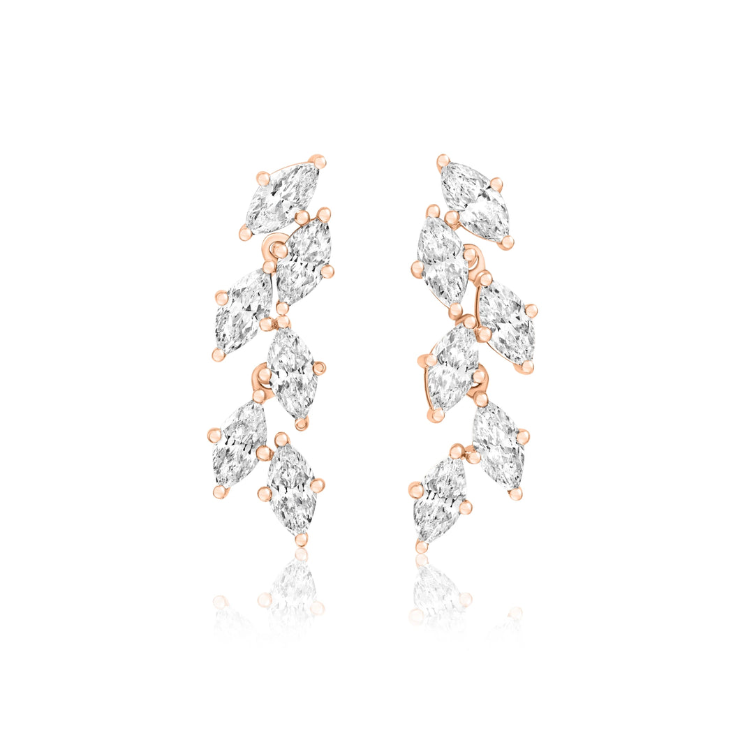 Marquise Diamond Leaf Earrings