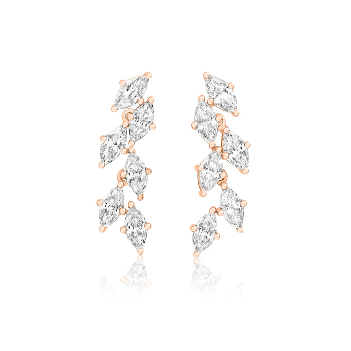 Marquise Diamond Leaf Earrings