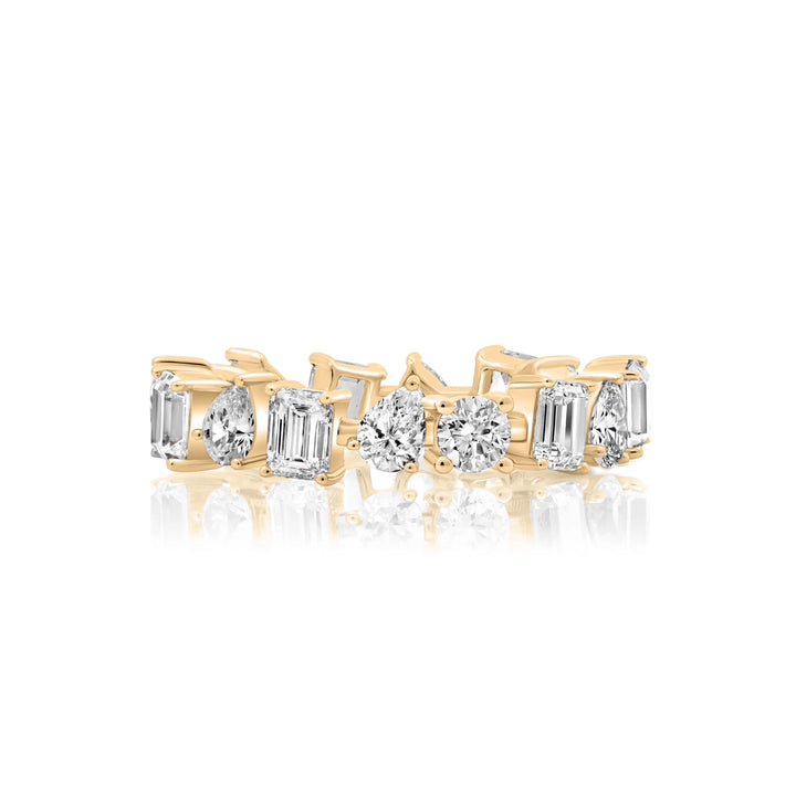 Mixed-Shaped Alternating Diamond Eternity Band