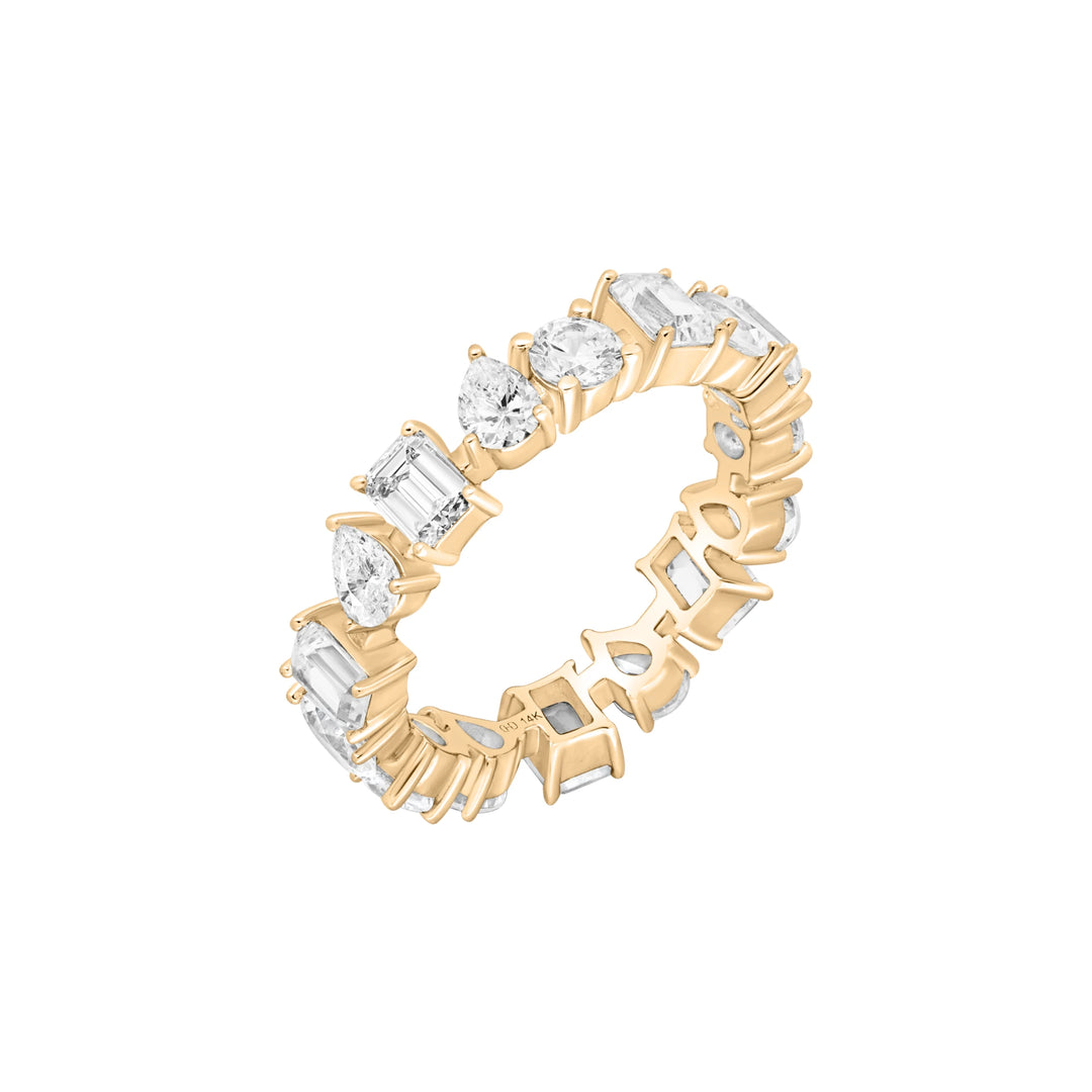 Mixed-Shaped Alternating Diamond Eternity Band