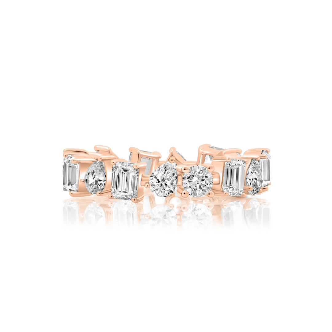 Mixed-Shaped Alternating Diamond Eternity Band