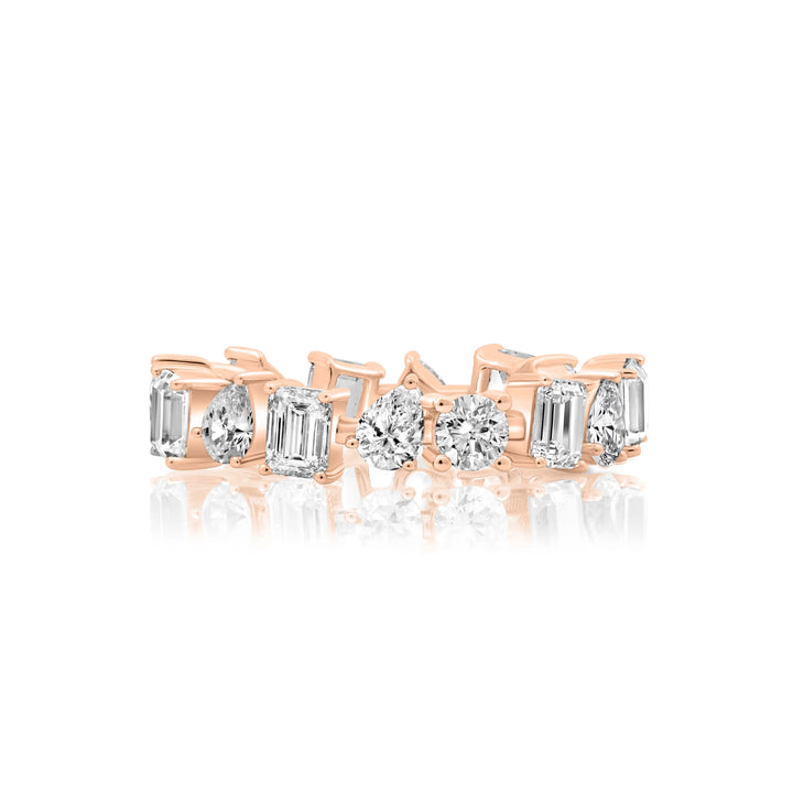 Mixed-Shaped Alternating Diamond Eternity Band