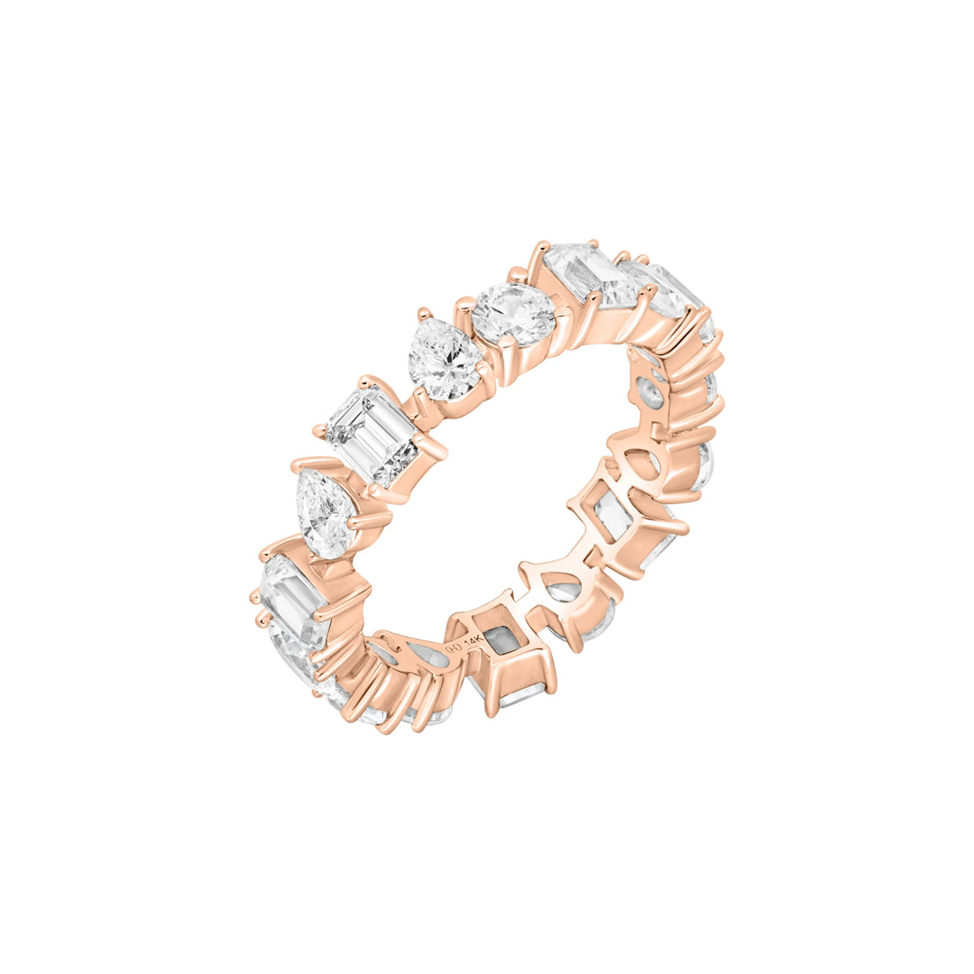 Mixed-Shaped Alternating Diamond Eternity Band