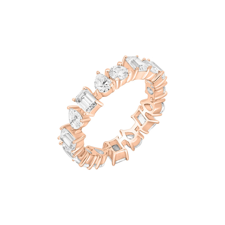 Mixed-Shaped Alternating Diamond Eternity Band