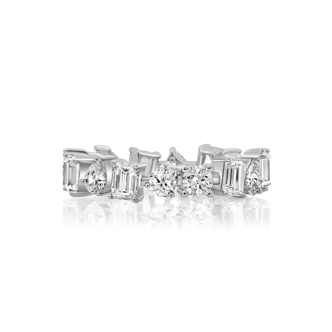 Mixed-Shaped Alternating Diamond Eternity Band