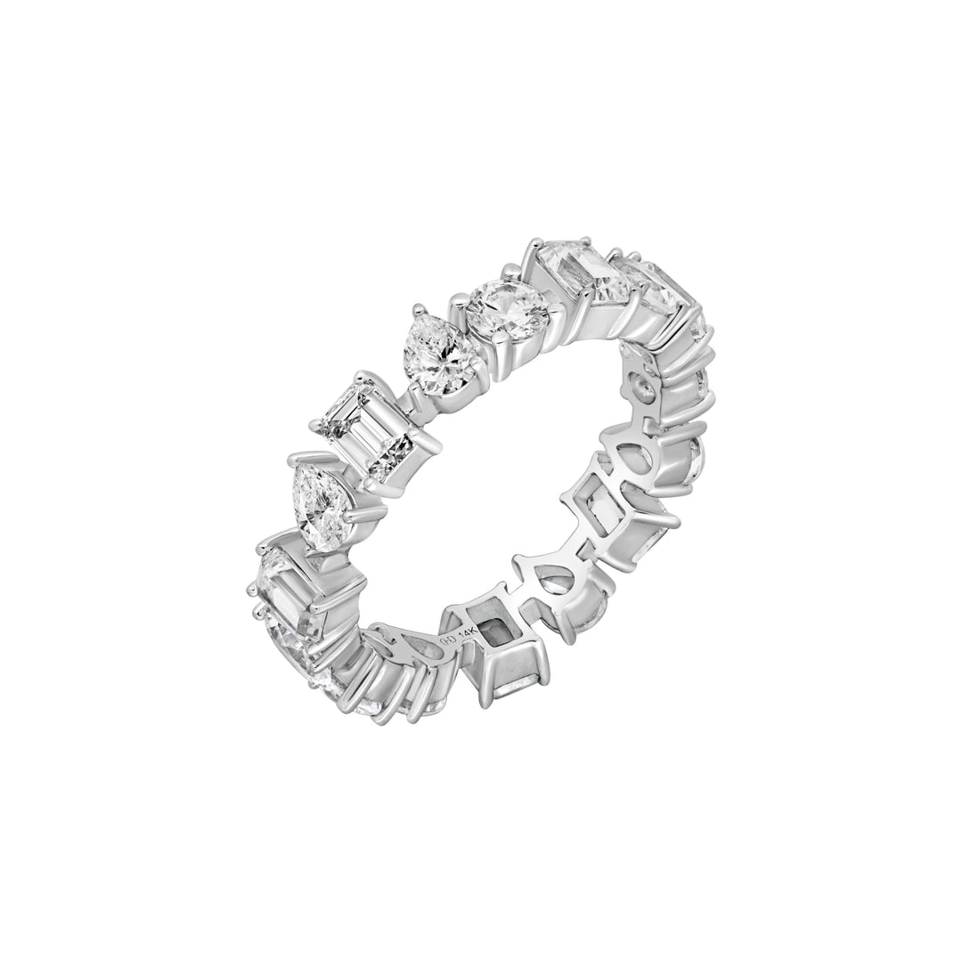 Mixed-Shaped Alternating Diamond Eternity Band