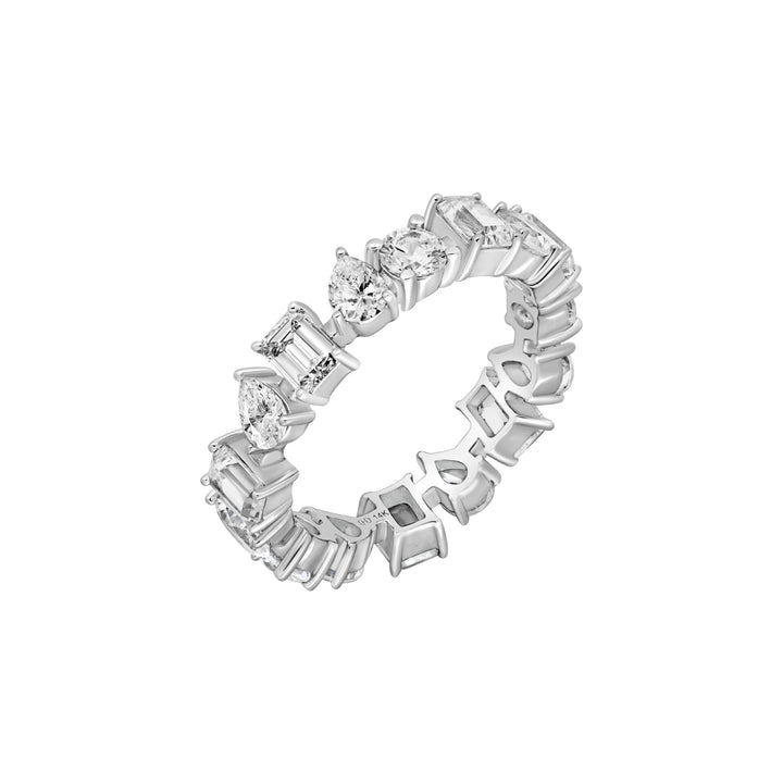 Mixed-Shaped Alternating Diamond Eternity Band