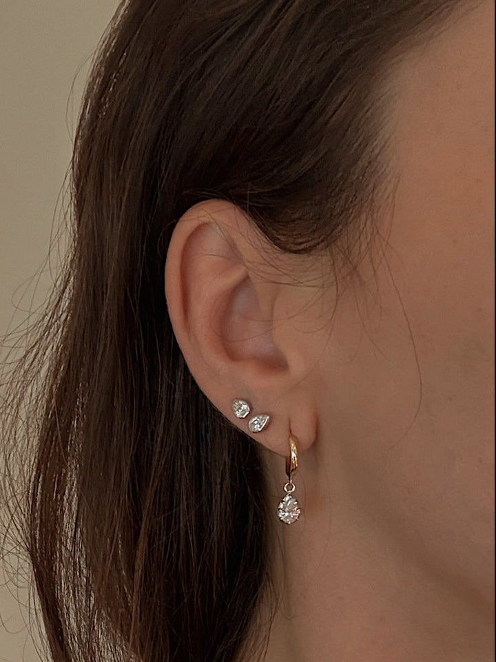 Bezel Stud Earrings