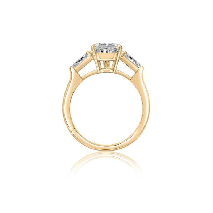 Pear Shaped Diamond with Tapered Baguettes Engagement Ring