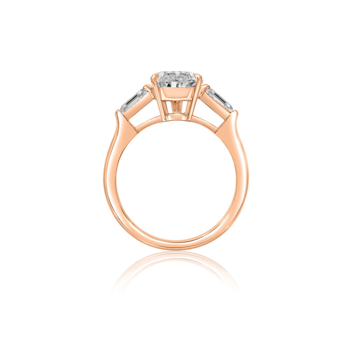 Pear Shaped Diamond with Tapered Baguettes Engagement Ring