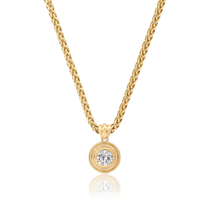 Round Triple Bezel Necklace
