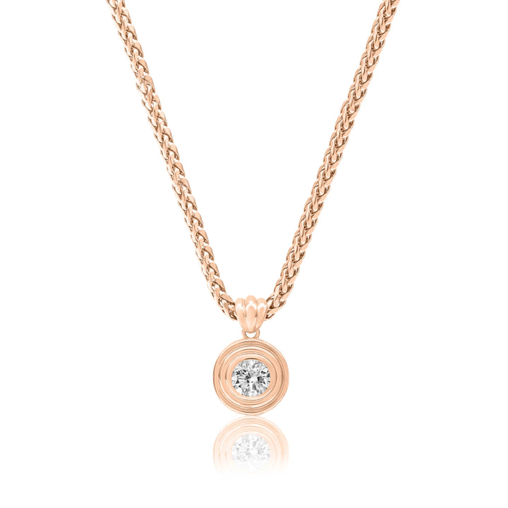 Round Triple Bezel Necklace