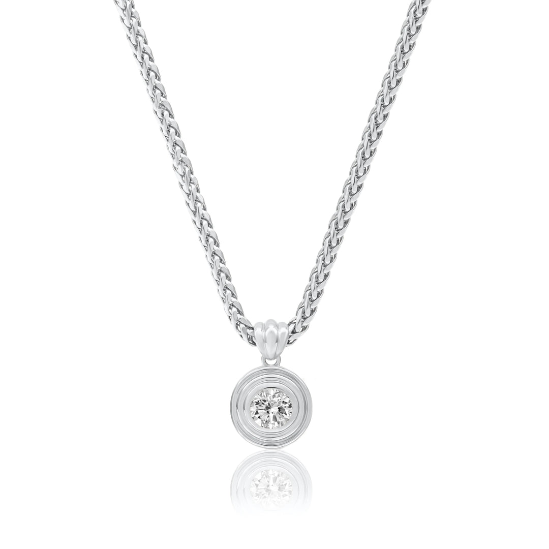 Round Triple Bezel Necklace