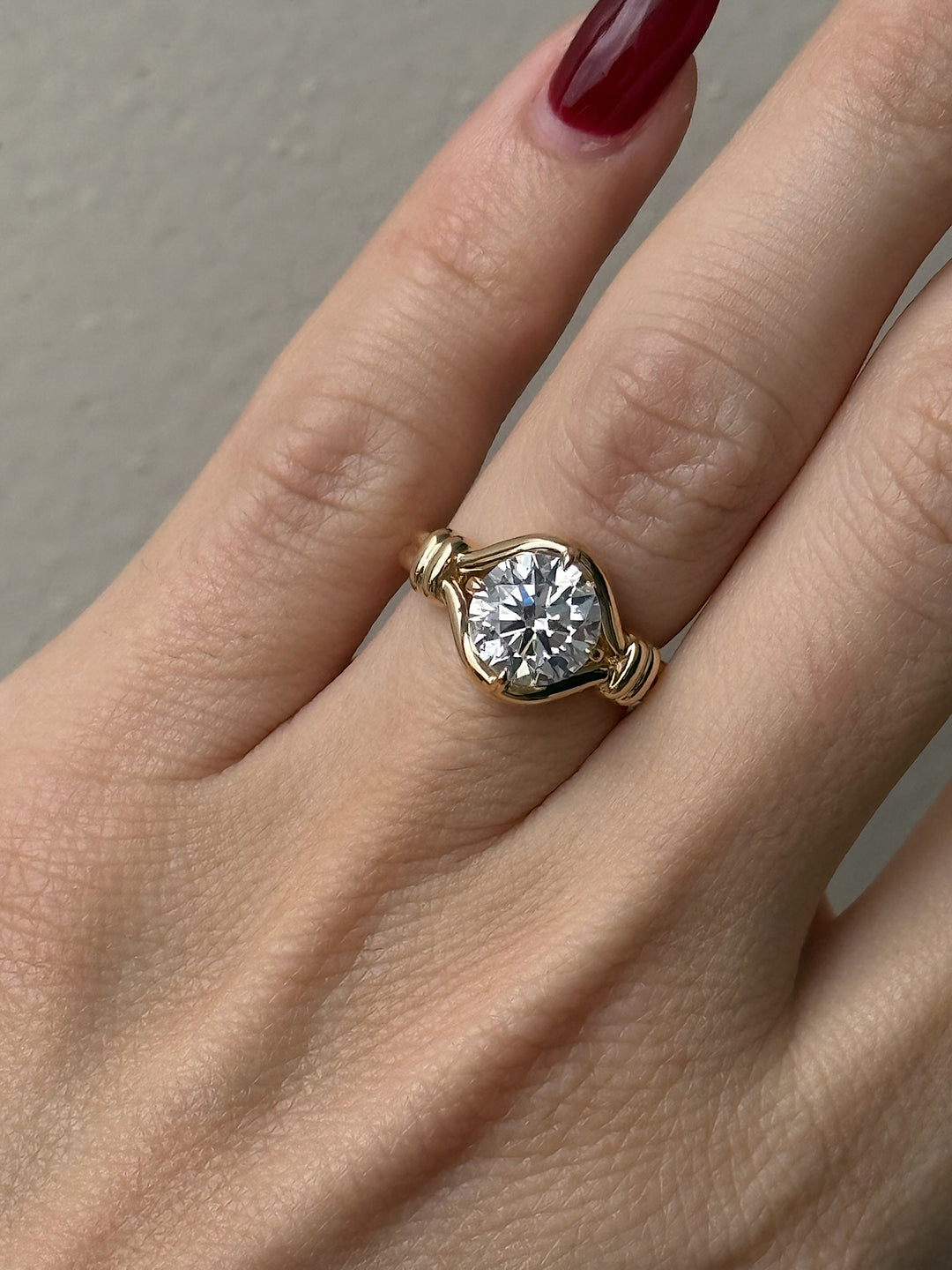 Round Diamond Double Wrap Ring