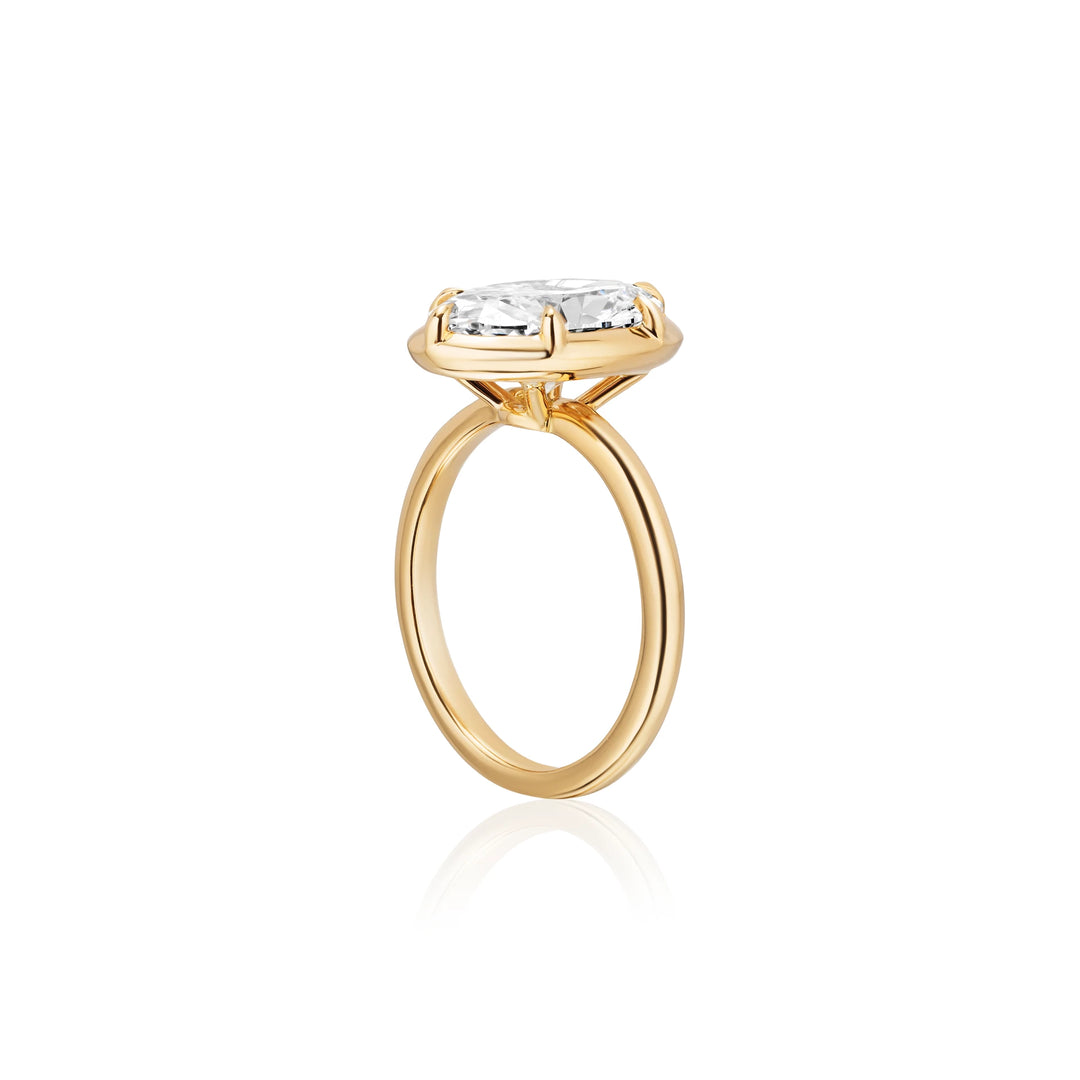 Six Prong Semi Bezel Engagement Ring