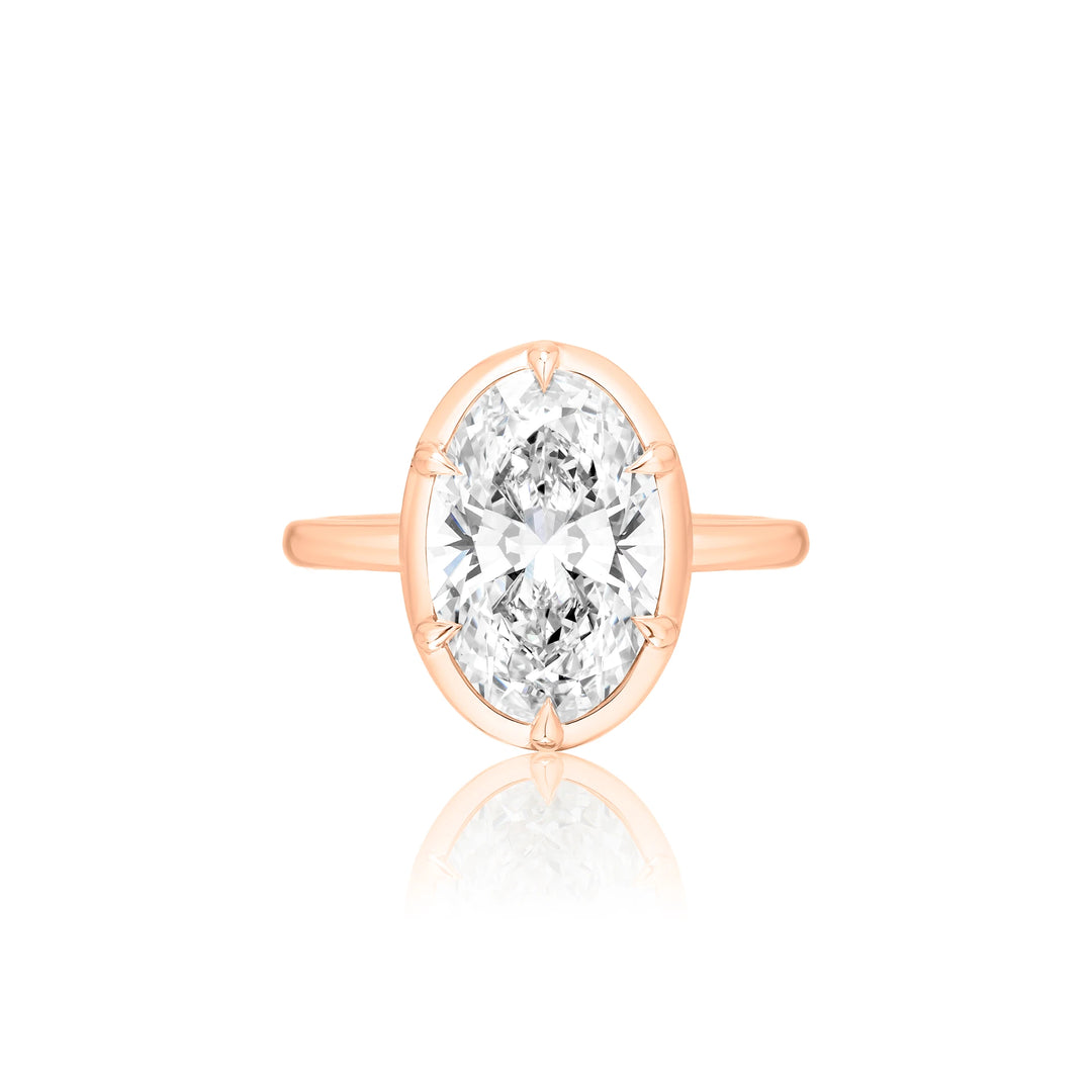 Six Prong Semi Bezel Engagement Ring