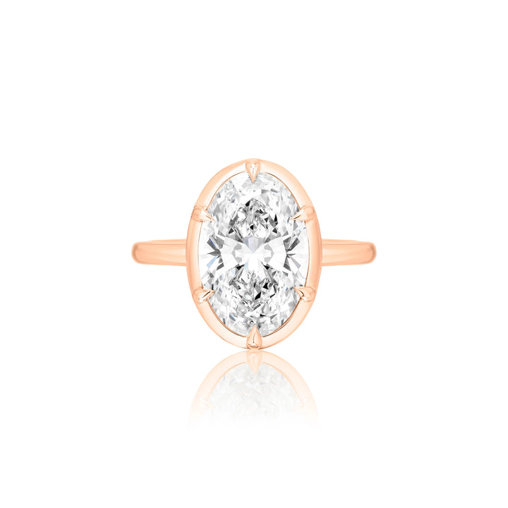 Six Prong Semi Bezel Engagement Ring