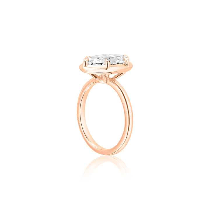 Six Prong Semi Bezel Engagement Ring