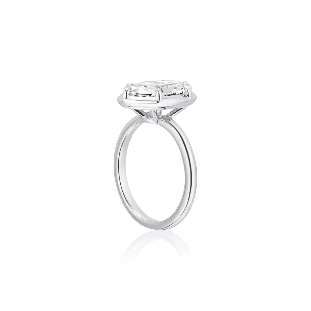 Six Prong Semi Bezel Engagement Ring