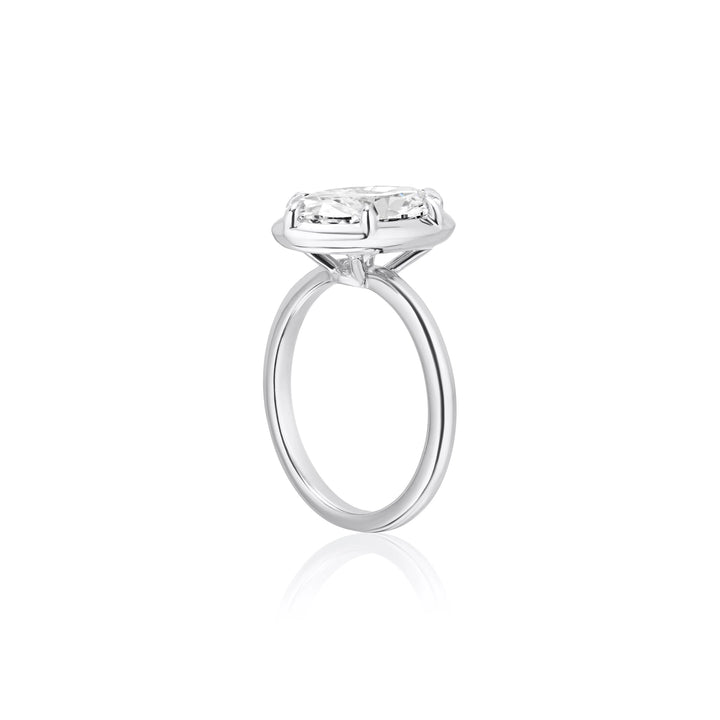 Six Prong Semi Bezel Engagement Ring