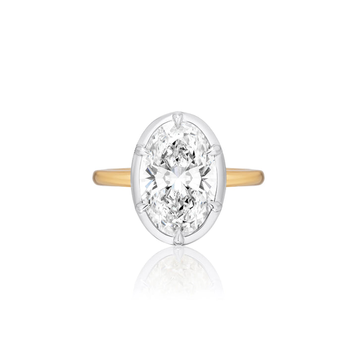 Six Prong Semi Bezel Engagement Ring