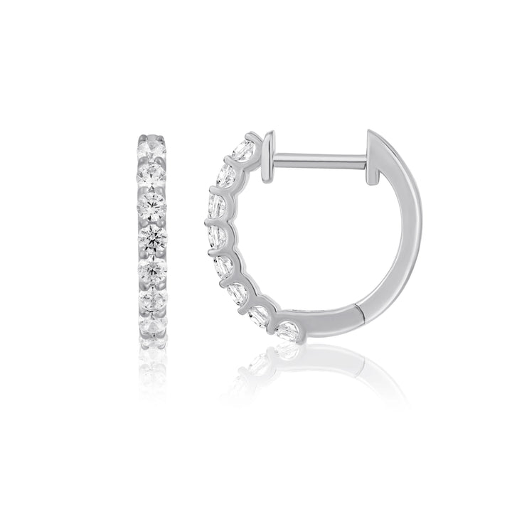 Small Gold Diamond Huggie Earrings