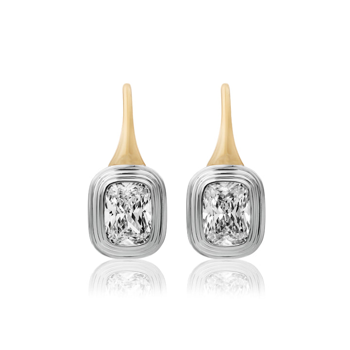 Triple Bezel Drop Earrings