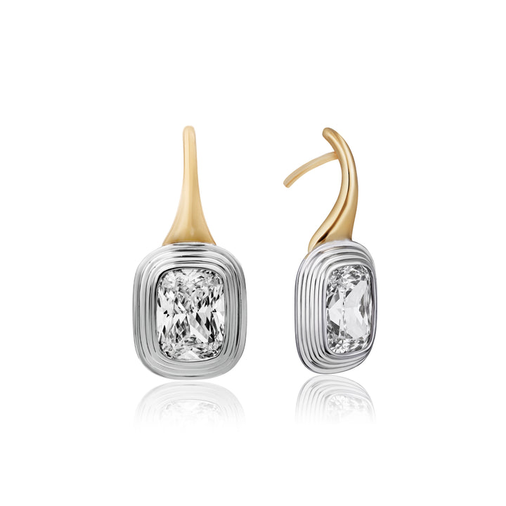 Triple Bezel Drop Earrings