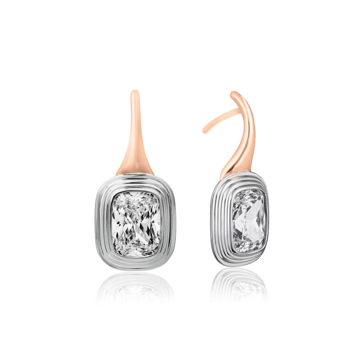 Triple Bezel Drop Earrings